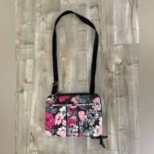 Vera Bradley Mocha Rouge Tablet Case Cover Hard Case Zip Top Fabric Strap‎